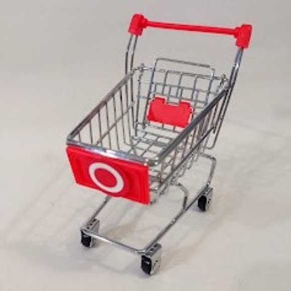 Target Other - Replica Target Mini Shopping Cart Desk Top Toy Barbie Dolls Size Bulseye Logo